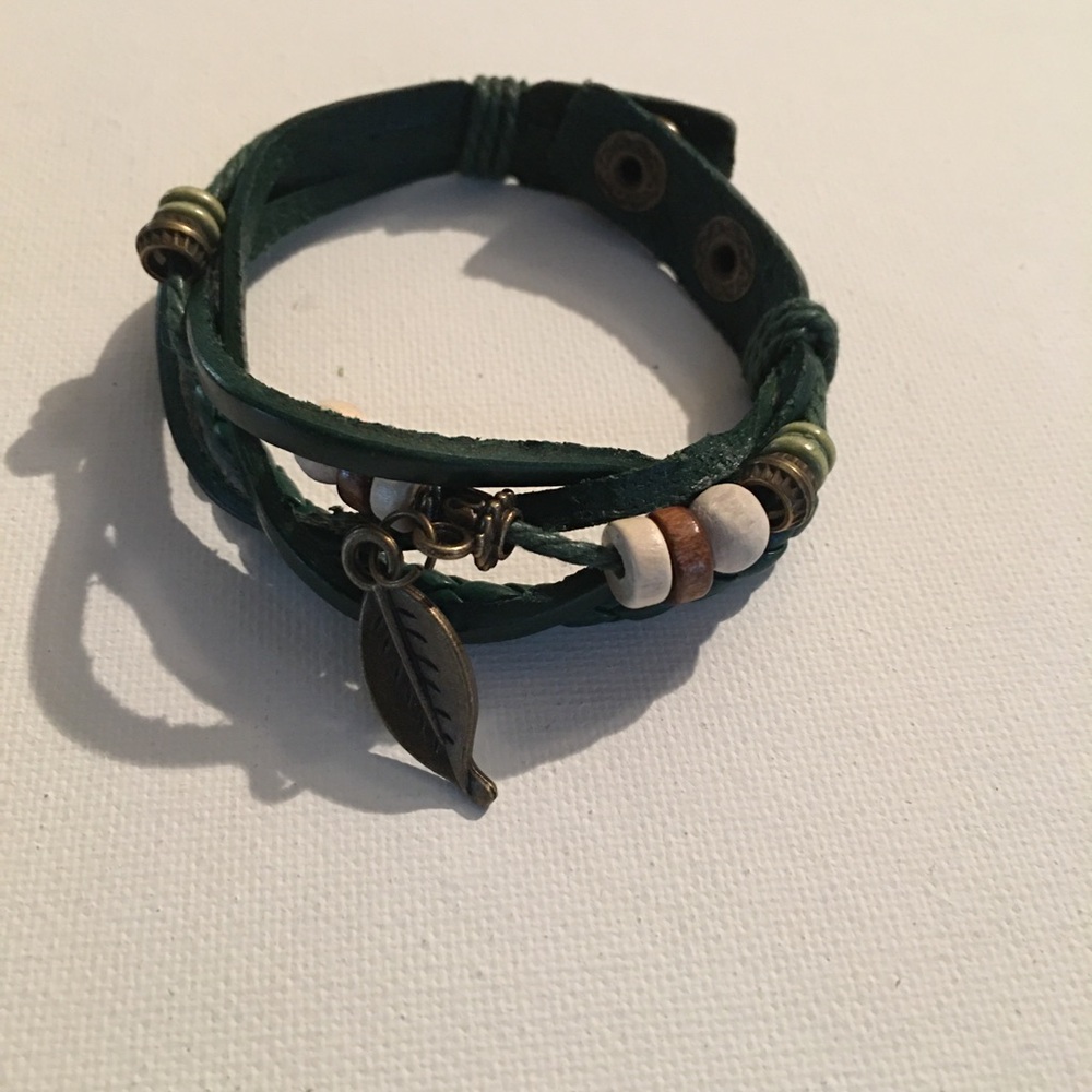 Bracelet- leather with beads
